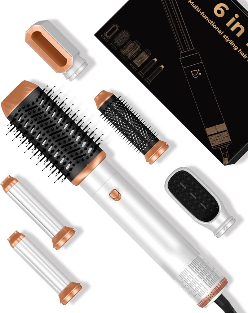 OKWRAP Hair Dryer Brush,6 in 1 Professional Hot Air Styler,Powerful Air Curling Wrap Styler,Negative Ionic Hair Dryer Fast Drying, Multi Hair Stylerfor Curling Volumizing Straightening Styling - Image 1